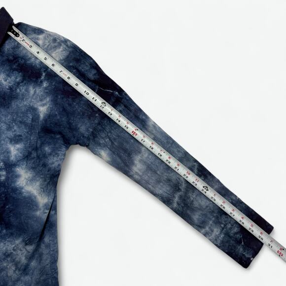 VTG Rufskin Shirt Mens L Tie Dye Button Front Made in USA Blue Cotton Lightning - Picture 5 of 8